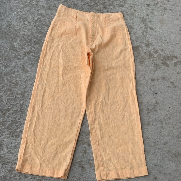 Urban Outfitters Peach Button Up High Rise Trousers - Picture 3 of 13